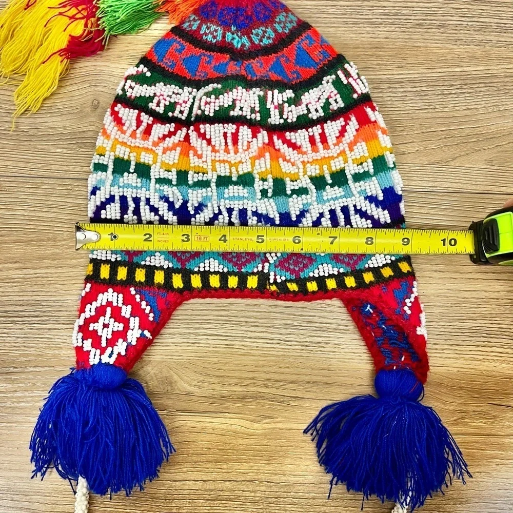 Peruvian Handmade Beaded Traditional Chullo Hat